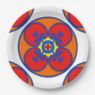 Plato De Papel Diseño mediterráneo de Sicilia