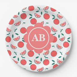 Plato de papel diseño melocotones