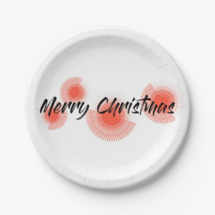 Plato De Papel Diseño moderno, alegre y lúdico "Feliz Navidad"
