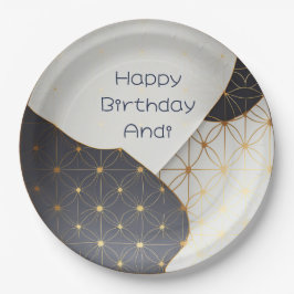 Plato De Papel Diseño moderno japonés negro y oro de cerámica