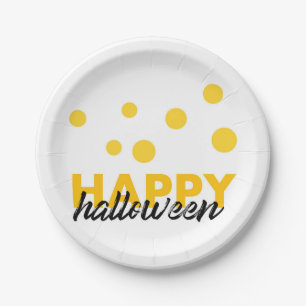 Plato De Papel Diseño moderno y lúdico de Halloween Feliz