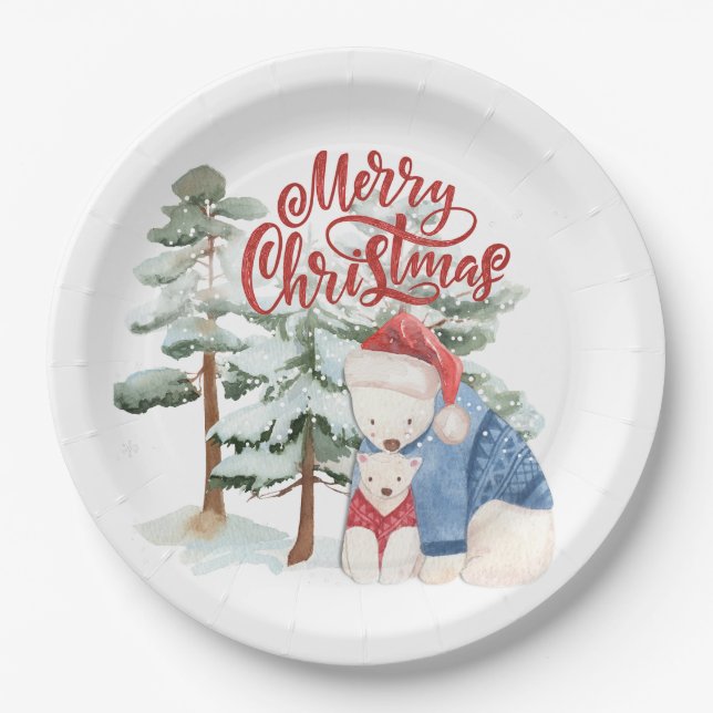 Plato De Papel Diseño Navideño Adorable (Anverso)
