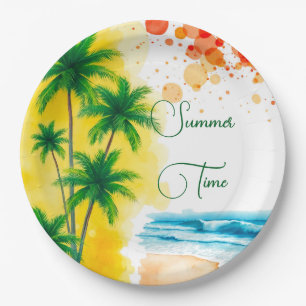 Plato De Papel diseño personalizado para fiesta de verano