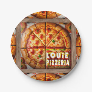 Plato De Papel Diseño Pizza Pizzeria