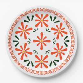 Plato De Papel Diseño polaco de cerámica tradicional.