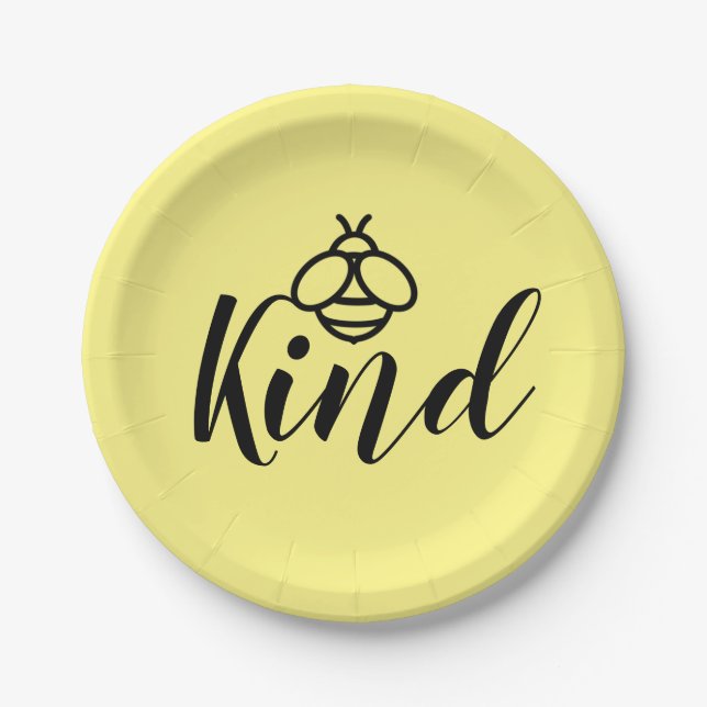 Plato De Papel Diseño tipo abeja abeja abeja miel (Anverso)