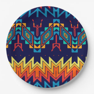 Plato De Papel Diseño tribal abstracto