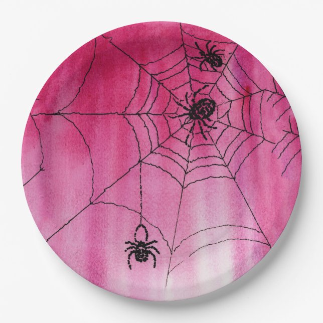 Plato De Papel Diseño web Spidery en placas de papel (Anverso)