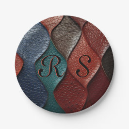 Plato De Papel Diseños artísticos de textura de cuero artístico