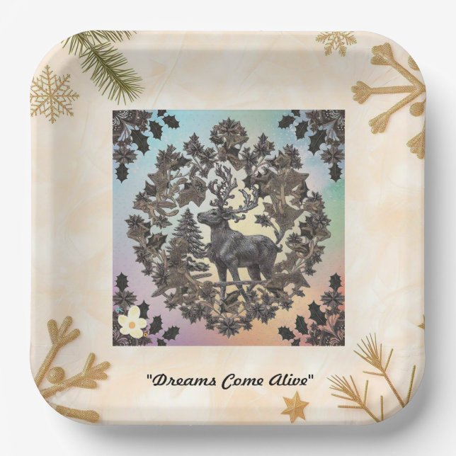 Plato De Papel "Diseños artísticos fantasmas" (Anverso)