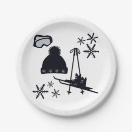 Plato De Papel Diseños de nieve de diferentes ítems