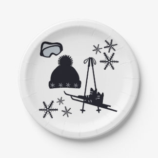 Plato De Papel Diseños de nieve de diferentes ítems
