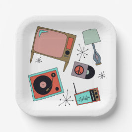 Plato De Papel Diseños retro