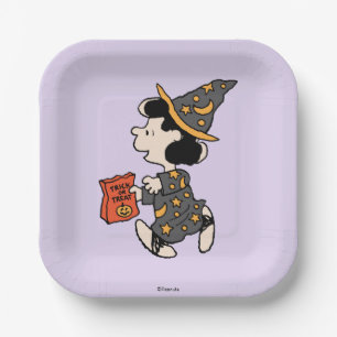 Plato De Papel Disfraz de bruja Lucy de Peanuts para Halloween