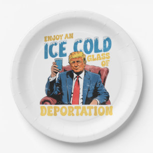 Plato De Papel Disfruta un vaso helado de deportación