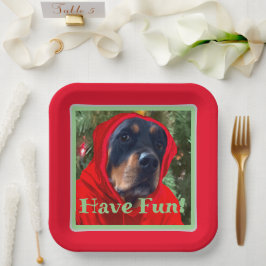 Plato De Papel Disponer de placas de papel de Rottweiler divertid