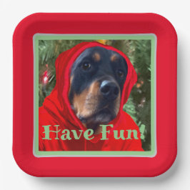 Plato De Papel Disponer de placas de papel de Rottweiler divertid
