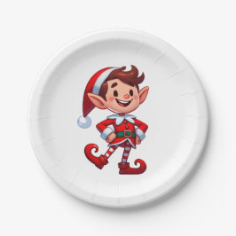 Plato De Papel Disposable plate with a picture of elf