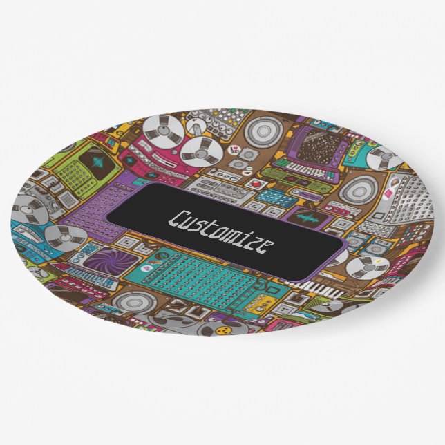 Plato De Papel Dispositivos retro Grabación Placas de papel Studi (Angular)