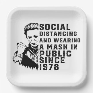 Plato De Papel Distanciamiento social de Michael Myers