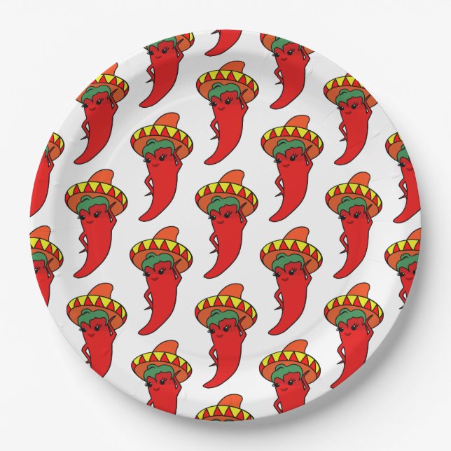 Plato De Papel Diva Caliente Kawaii (Anverso)