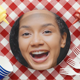 Plato De Papel Diversión Cara Completa Cerrar Selfie Foto