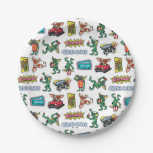 Plato De Papel Diversión con Stickers de Gremlins™ Patrón