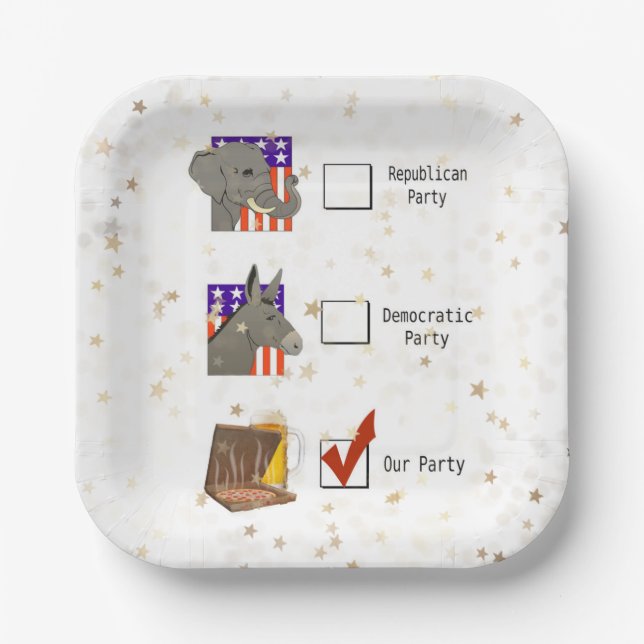 Plato De Papel Diversión de los Fiestas electorales (Anverso)