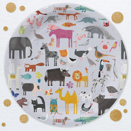 Plato De Papel Diversión de Menagerie Animal
