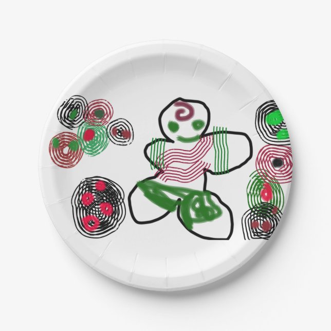 Plato De Papel Diversión del hombre del jengibre (Anverso)