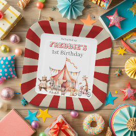 Plato De Papel Diversión Fiesta de Cumpleaños de Niños de Circo R