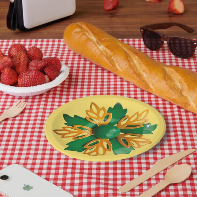 Plato De Papel Diversión Flor Tropical Floral Cumpleaños Primaver (Picnic)