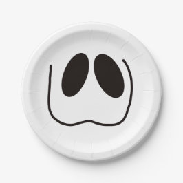 Plato De Papel Diversión, miedo, cara fantasma en Halloween
