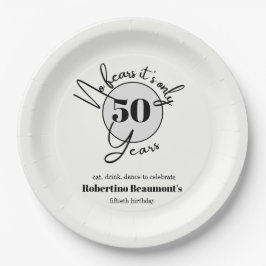 Plato De Papel Divertida fiesta de cumpleaños número 50 sin miedo