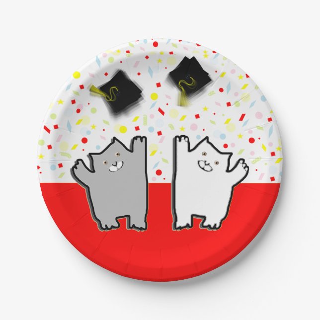 Plato De Papel Divertida fiesta de graduación (Anverso)