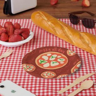 Plato De Papel Divertida noche italiana