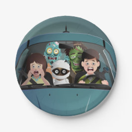 Plato De Papel Divertidas vacaciones familiares en la noche de Ha