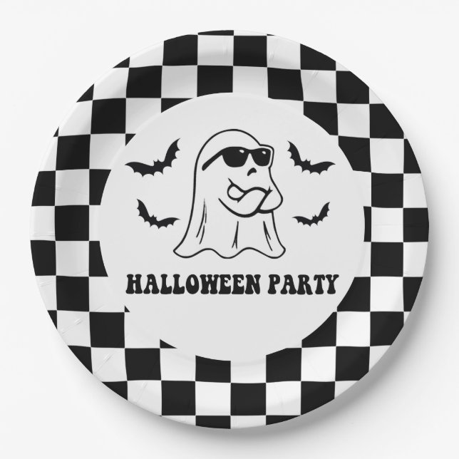 Plato De Papel Divertido Boo Halloween (Anverso)