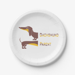 Plato De Papel Divertido dachshund lindo para padres de perros la