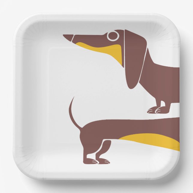 Plato De Papel Divertido dachshund lindo para padres de perros la (Anverso)