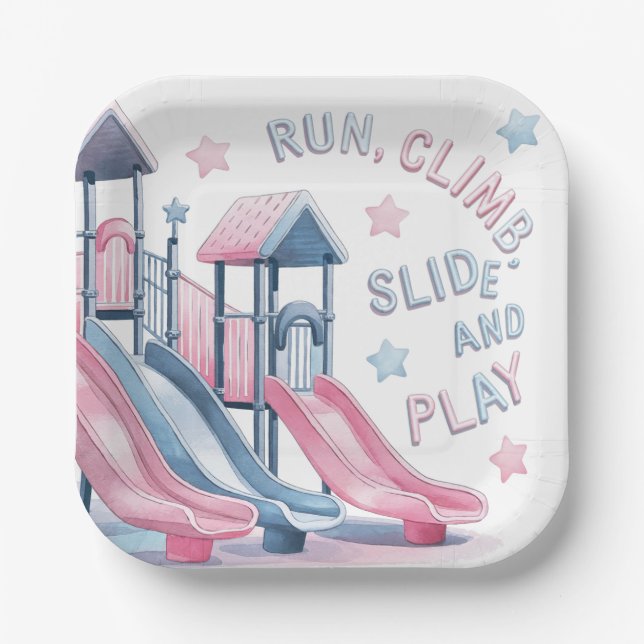 Plato De Papel Divertido juego Bash de cumpleaños (Anverso)