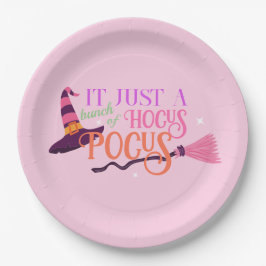Plato De Papel Divertido lindo hocus rosada ocus Gorra de Hallowe