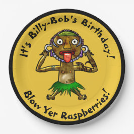 Plato De Papel Divertido Médica de brujas Tiki Fiesta - Personali