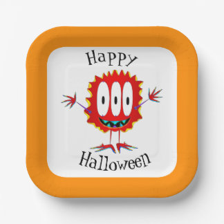 Plato De Papel Divertido, Monstruo, Halloween