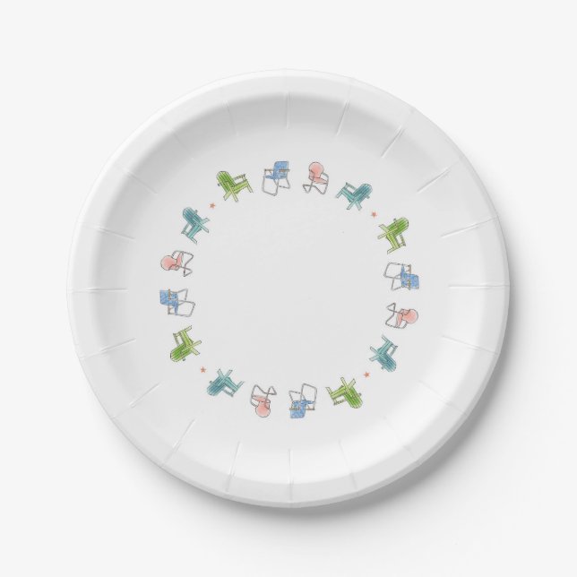 Plato de papel divertido para verano (Anverso)