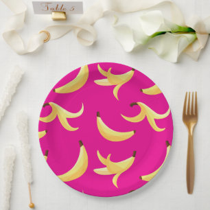 Plato De Papel Divertido patrón de fiesta con chistes de plátano 