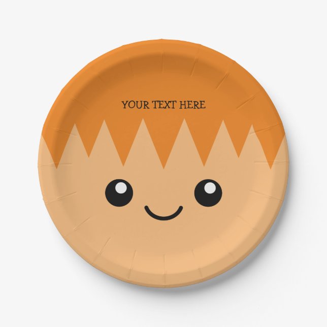 Plato De Papel Divertido personalizado enfrenta al personalizado  (Anverso)