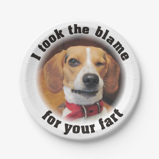 Plato De Papel Divertido tomé la culpa para su fart (Anverso)