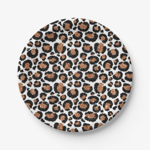 Plato De Papel Divertido Wild Cheetah Pattern Jungle Cumpleaños P