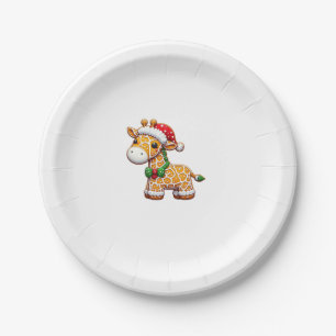 Plato De Papel Divertidos hombres de jengibre Navidades de jirafa